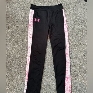 Under Armour black and pink leggings. Child size 6